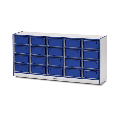 Jonti-Craft Rainbow Accents 20 Tub Mobile Storage, with Tubs, Blue 4021JCWW003